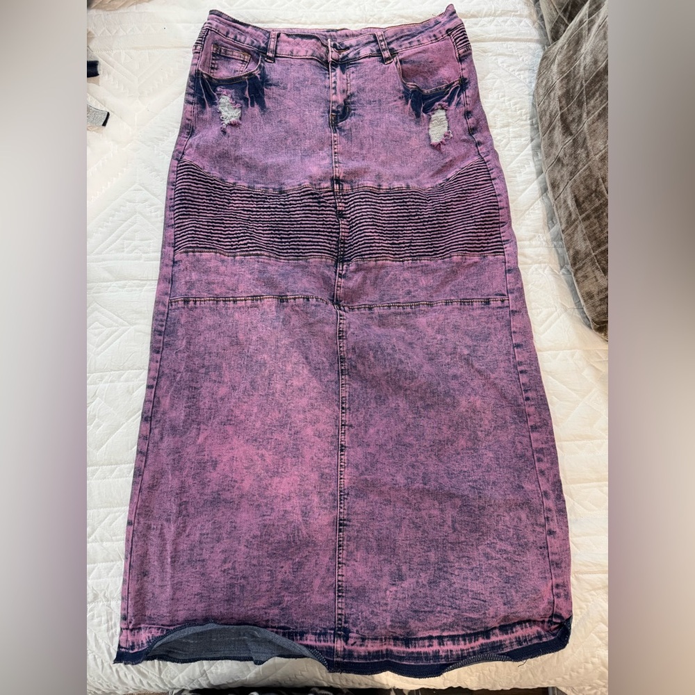 Guess Purple Acid-Wash B-girl Skirt